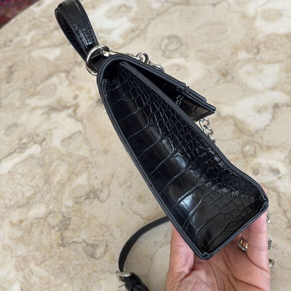 NWOT Steve Madden Madden NYC Croc Embossed Vegan Leather Mini Kelly Crossbody - Picture 8 of 15